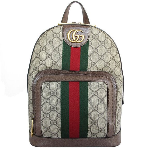 Auth GUCCI GG Marmont Backpack Brown PVC - Picture 1 of 12